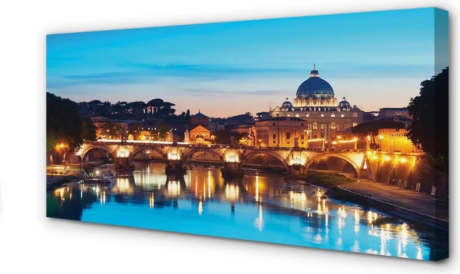 Obraz na płótnie Zachód Słońca nad Tybrem