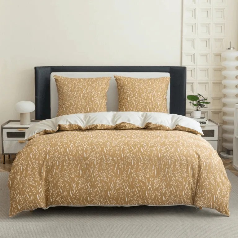 PrzytulneMieszkanie.pl PrzytulneMieszkanie.pl Pościel z mikroflanelu KOSTAR żółta Rozmiar pościeli: 2 szt 70 x 90 cm | 200 x 220 cm