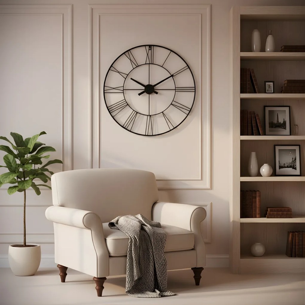 Zegar ścienny w stylu industrialnym ARATIO, Ø 70 cm