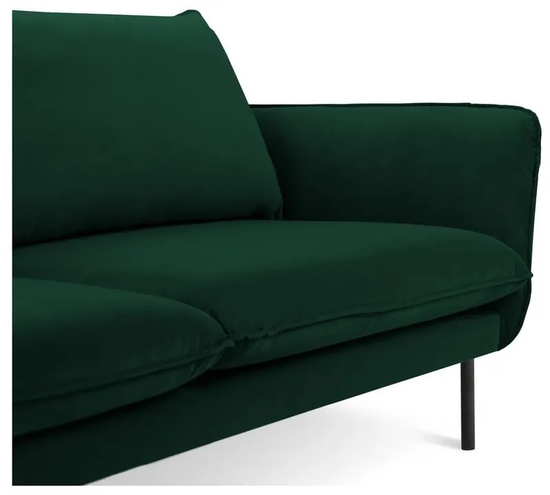 Ciemnozielona aksamitna sofa 160 cm Vienna – Cosmopolitan Design