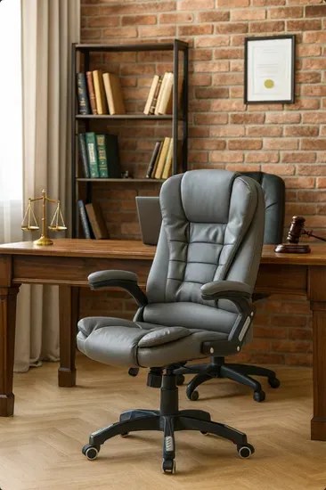 Brązowy rozkładany fotel biurowy - Loker