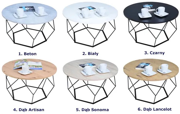Stolik kawowy w stylu loft dąb lancelot - Liliana 4X