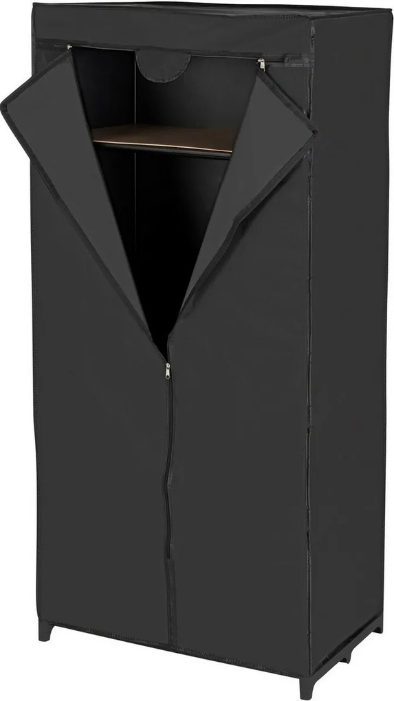Wenko Składana szafa z folii PEVA z półką Deep Black, 160 x 50 x 75 cm