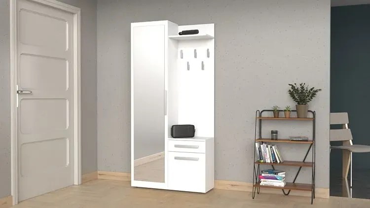 Biała Garderoba Z Lustrem F0-F50