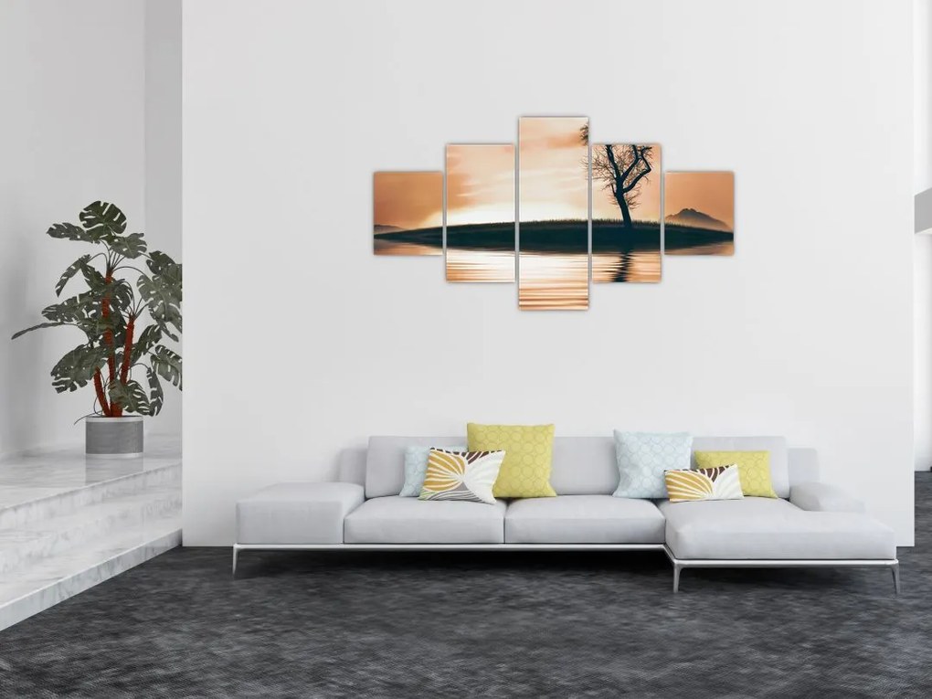Obraz drzewa na wyspie (125x70 cm)
