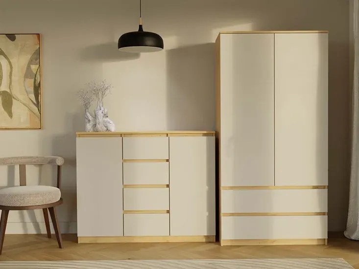 Nowoczesna komoda dąb artisan + kaszmir M7-A42