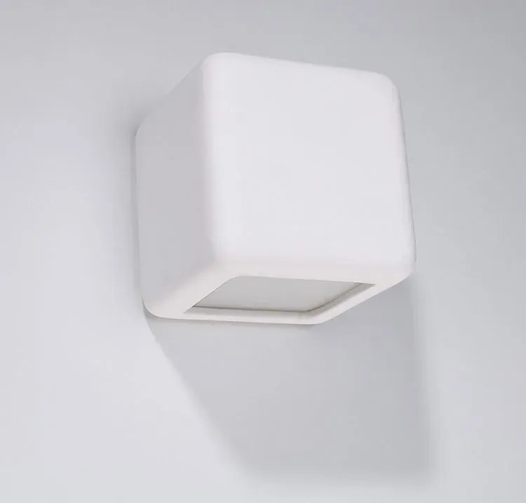 Biały kwadratowy kinkiet ceramiczny A9-P37