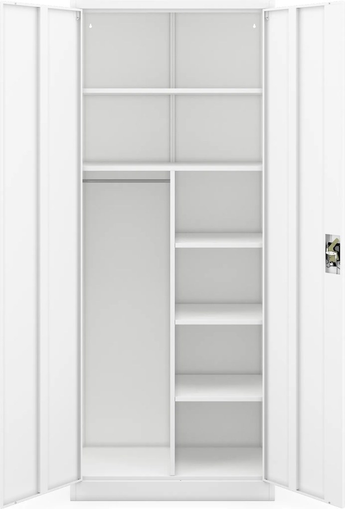 Szafa gospodarcza zamykana biała DAWID H2200 900 x 2200 x 450 mm