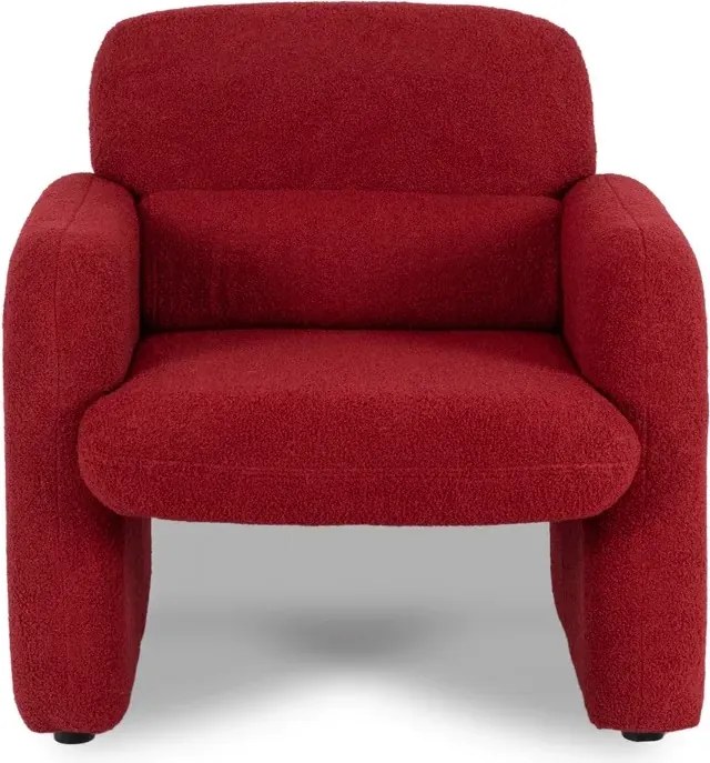 Czerwony fotel boucle w stylu nowoczesnym Z7-M29