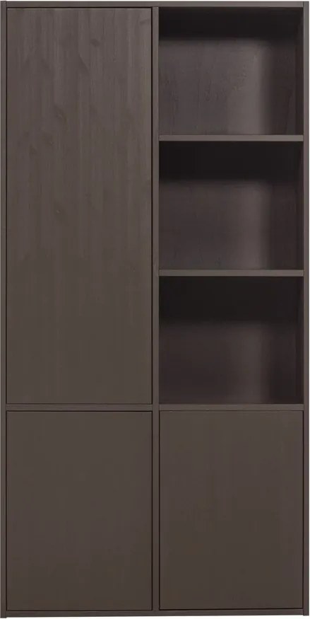 Ciemnobrązowa szafka modułowa z litego drewna sosnowego 108x215 cm Meggy – WOOOD