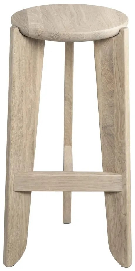 Hoker z litego drewna dębowego w naturalnym kolorze (wysokość siedziska 75 cm) Eli – Blomus