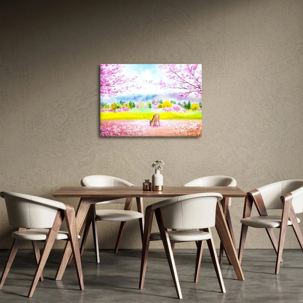 Obraz - Malowana sarna, akwarela (70x50 cm)