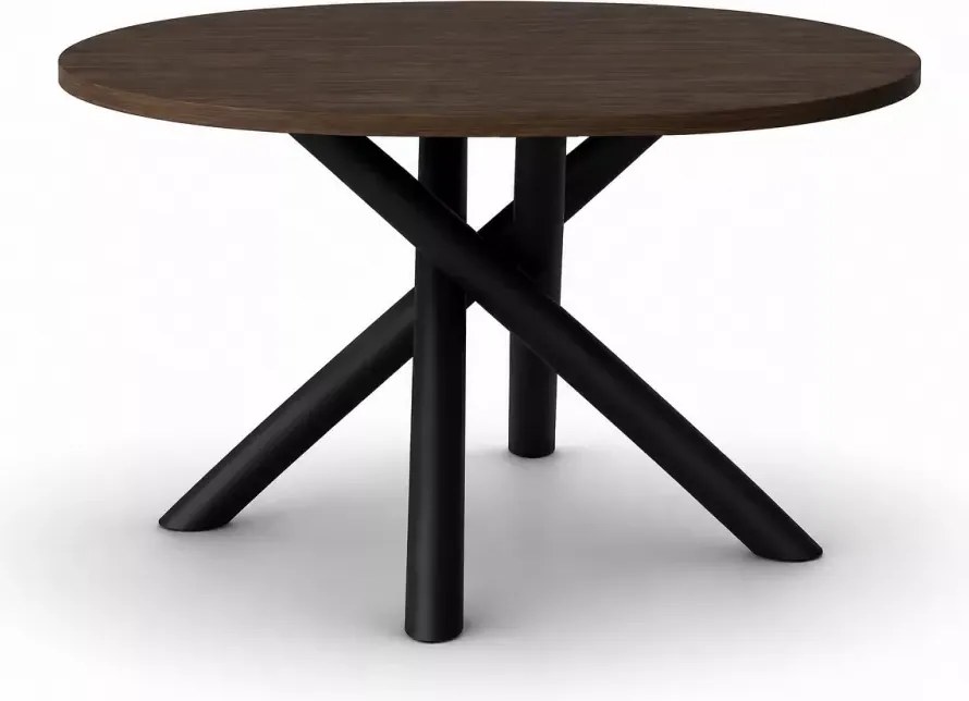 Nowoczesny stół YOKO owalny 138 cm do jadalni – blat laminowany, metalowe czarne nogi