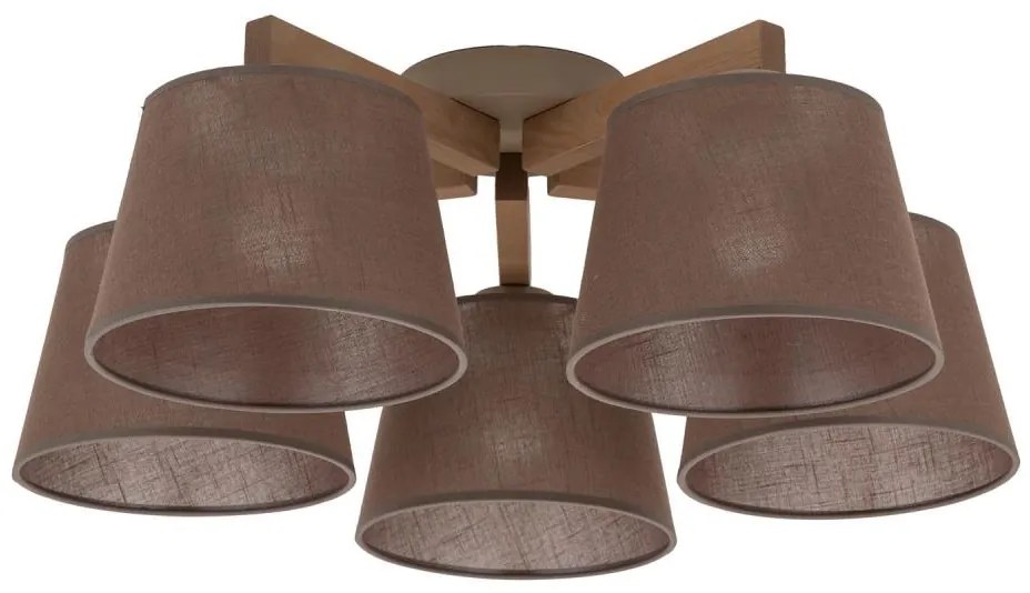 Brilagi - Przysufitowy żyrandol LATTE SABIA 5xE27/15W/230V sosna/brązowy