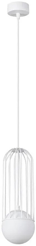 Biała lampa wisząca druciana ze szklanym kloszem - 2X A606 R6-E60