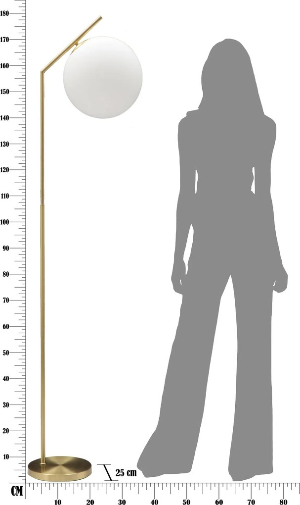 Lampa podłogowa w formie kuli GLAMY, wys. 179 cm