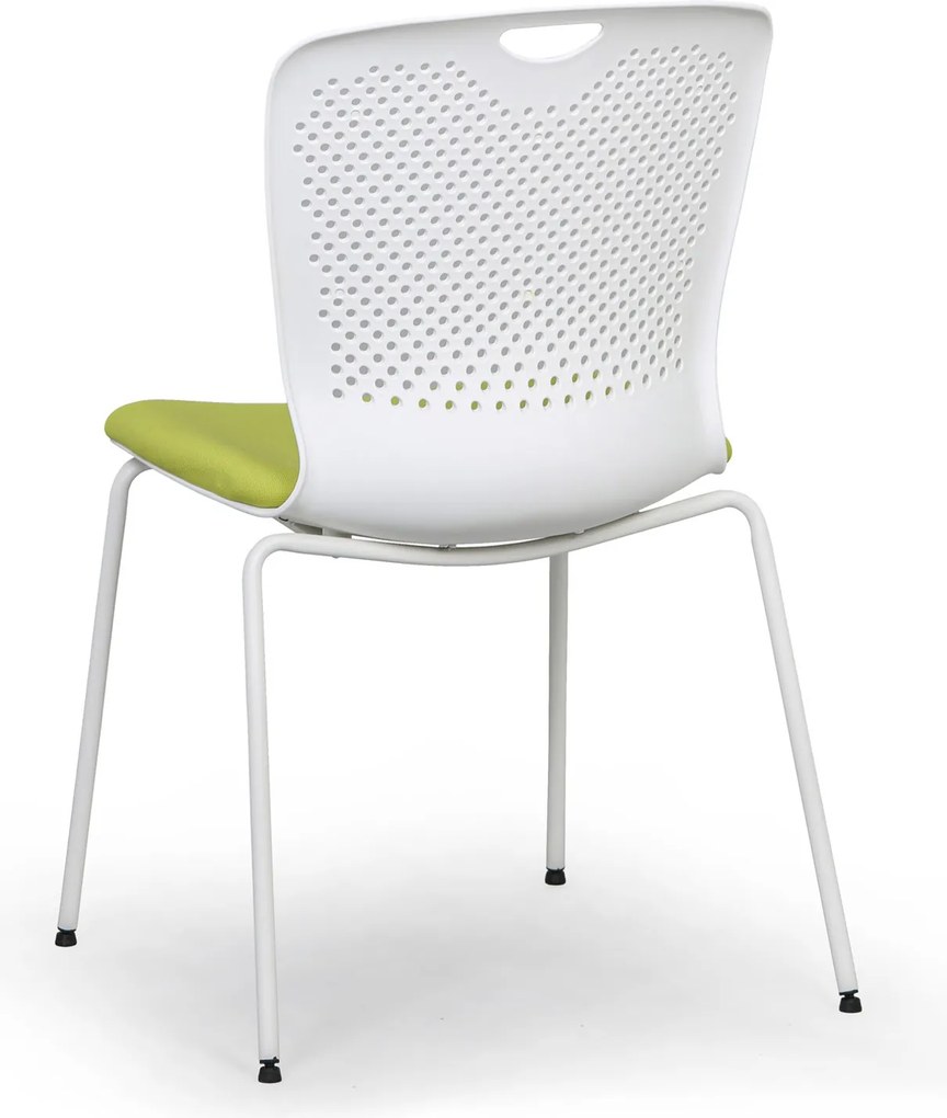 Krzesło konferencyjne plastikowe OPEN, biały/zielony