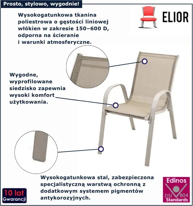 Beżowy zestaw krzeseł na taras M3-C57