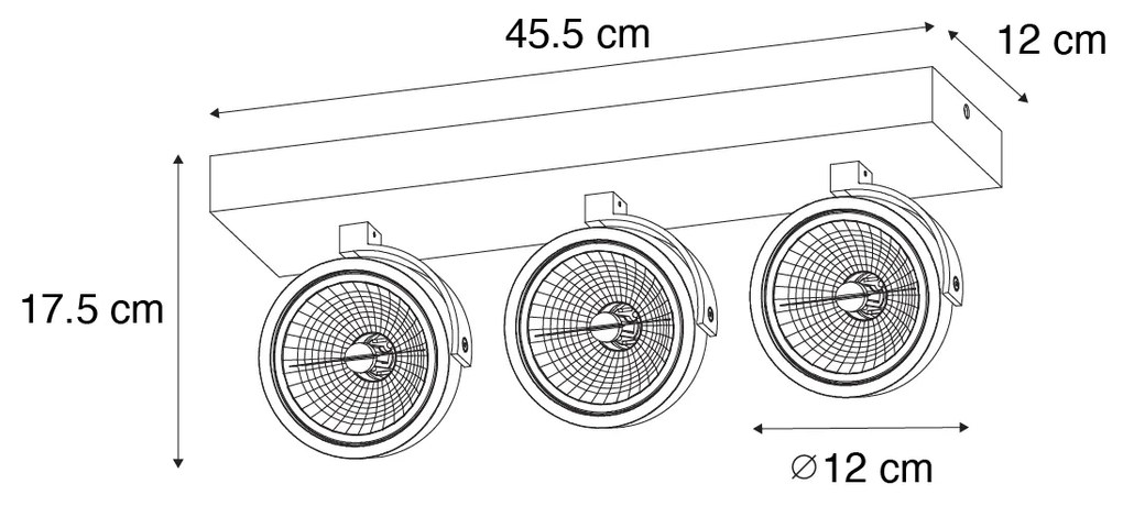 Designerski reflektor ciemny brąz 3-punktowy obrotowy i pochylny - Go