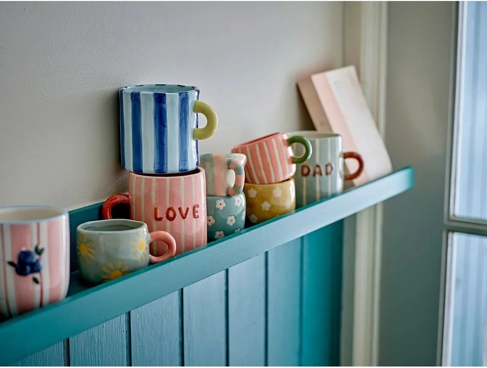 Jasnozielona/jasnoróżowa filiżanka na espresso ceramiczna 110 ml Nini – Bloomingville