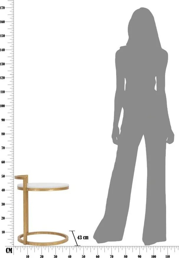 Okrągły stolik z marmurowym blatem ø 40,5 cm Round Marble – Mauro Ferretti