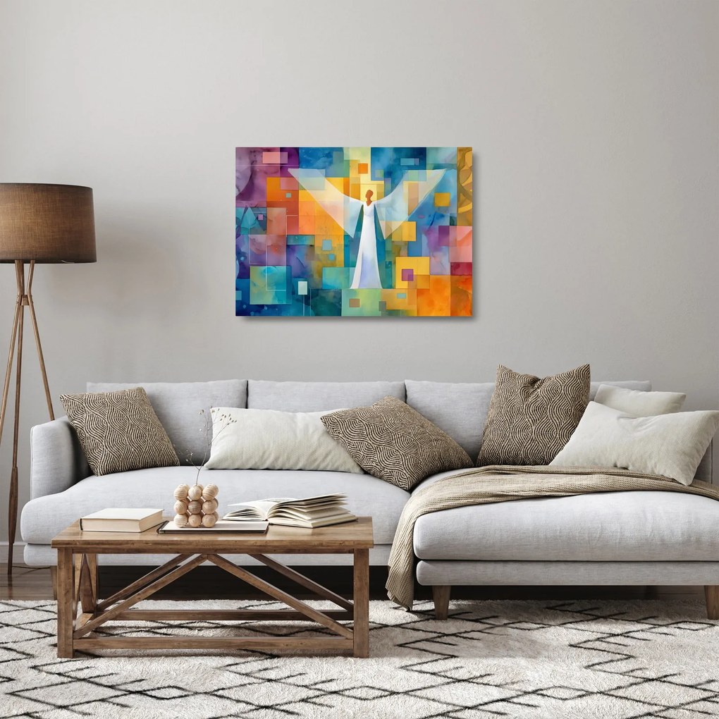 Obraz na szkle - Geometryczny anioł (70x50 cm)