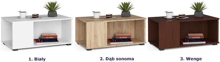 Biały stolik kawowy do salonu - Uris