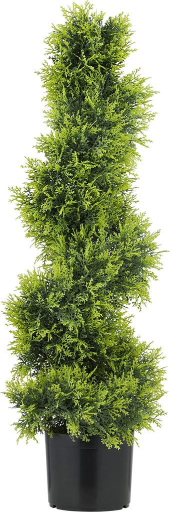 HOMCOM Sztuczny Cyprys 90cm Sztuczna Roślina w Spiralnej Formie, Sztuczne Rośliny w Doniczce, Nowoczesna Dekoracja