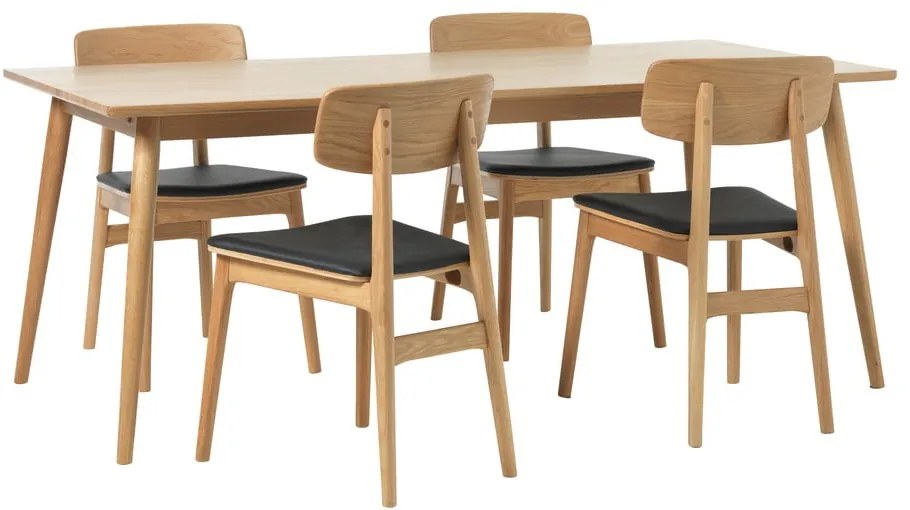 Rozkładany stół z blatem w dekorze dębu w naturalnym kolorze 190x90 cm Barrali – Unique Furniture