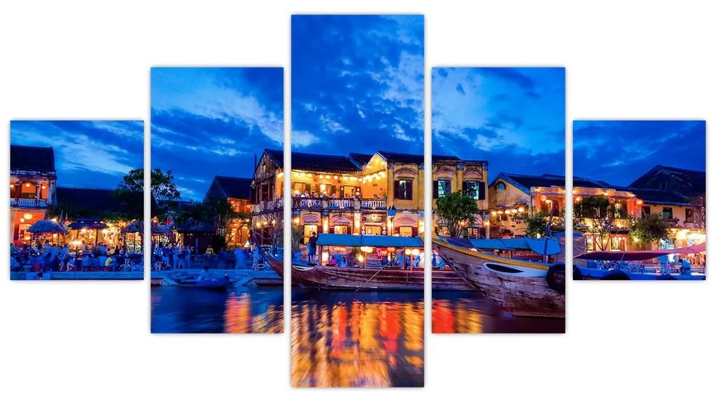 Obraz nocnego miasta Hoi An w Wietnamie (125x70 cm)