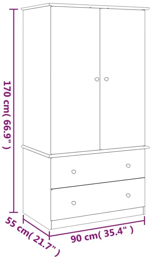 Minimalistyczna szafa dwudrzwiowa  M1-K92
