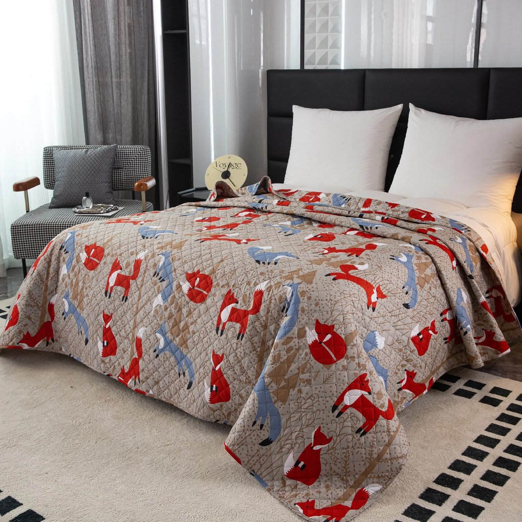 Narzuta na łóżko RED FOX brązowy Rozmiar: 220 x 240 cm