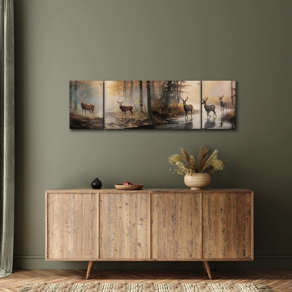 Obraz - Obraz dzikiej przyrody w stylu vintage (170x50 cm)