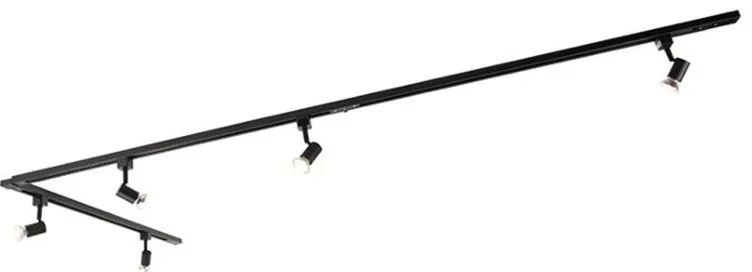 Nowoczesny system szynowy z 5 reflektorami 1-fazowymi czarny - Jeany