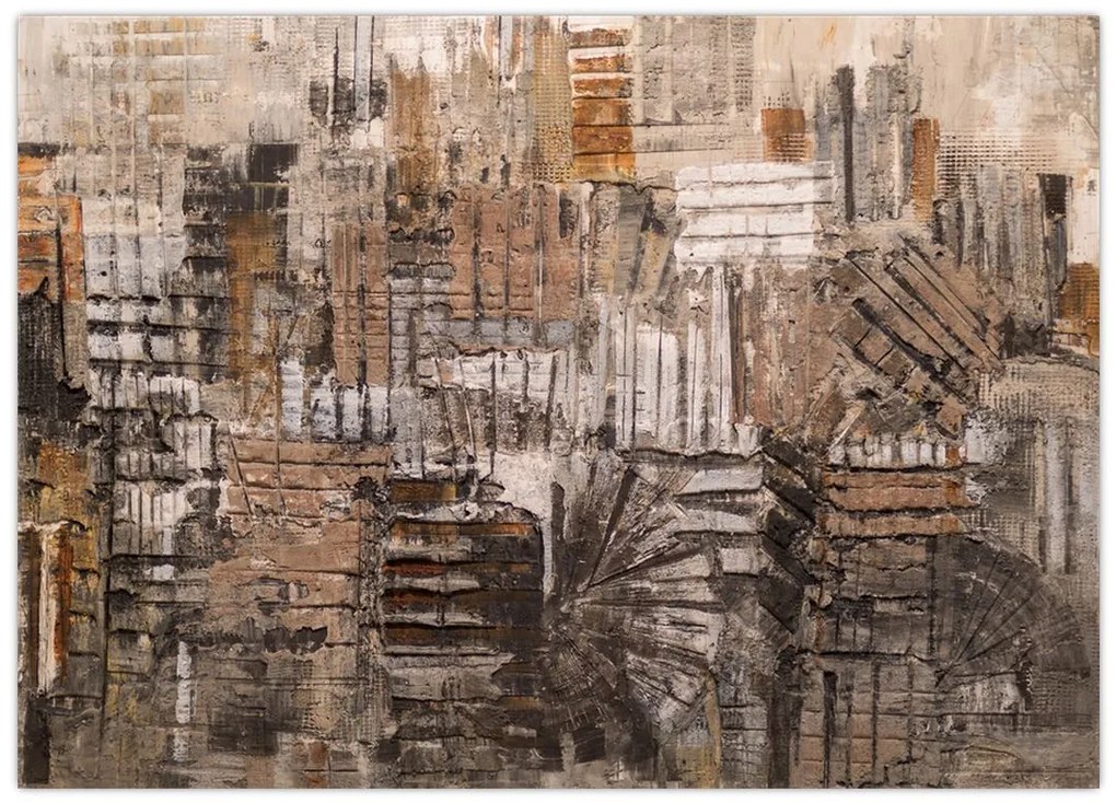 Obraz - Abstrakcja w odcieniach brązu (70x50 cm)