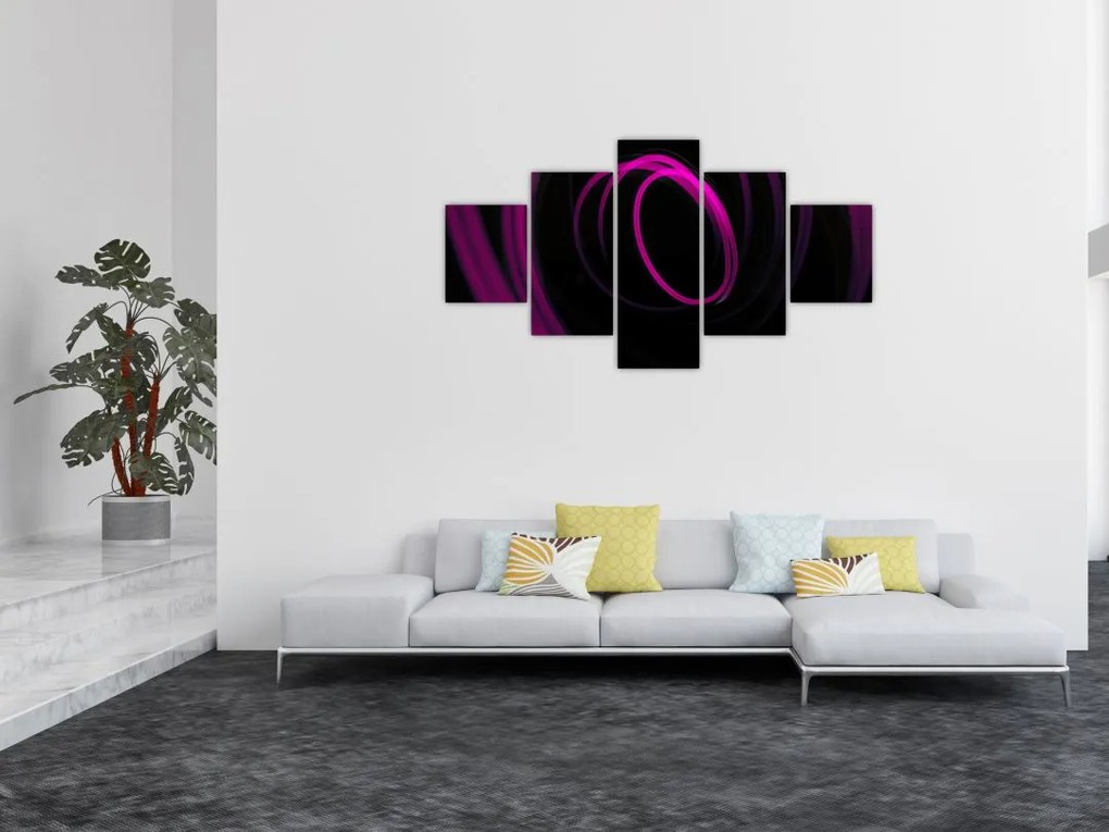 Obraz - fioletowe kresek (125x70 cm)