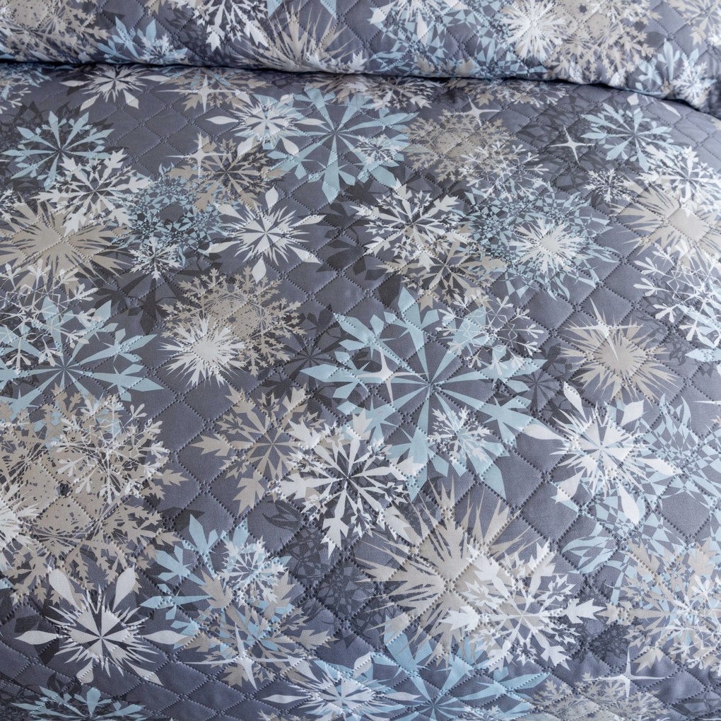 Narzuta na łóżko SNOWFLAKE, niebiesko-szary Rozmiar: 220 x 240 cm