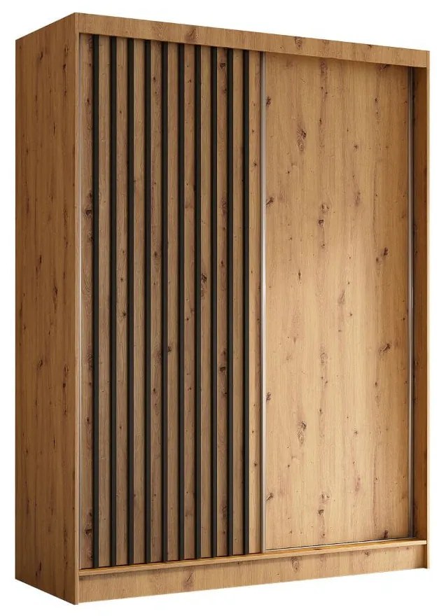 Szafa przesuwna - Lamel 160 cm, dąb artisan