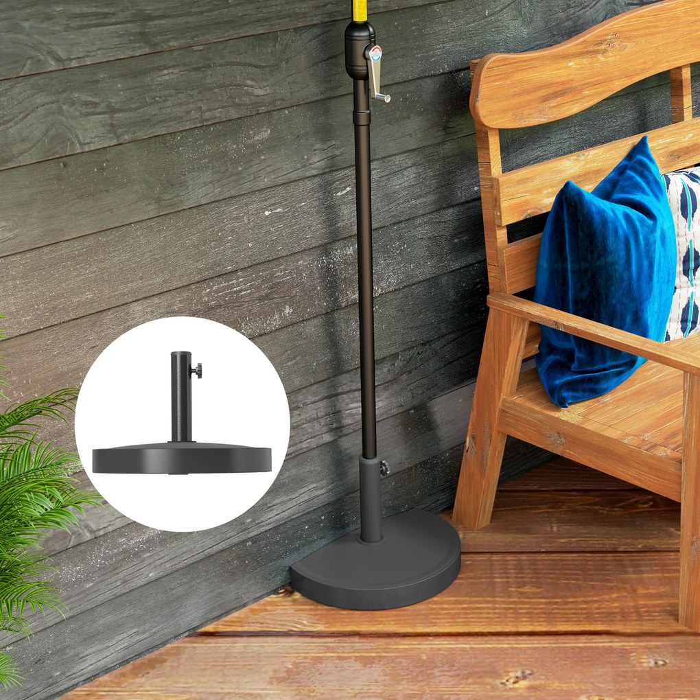 Podstawa do parasola Outsunny z betonu, półokrągła, uchwyt na parasol, ciężarek dla parasola 34/38/48mm