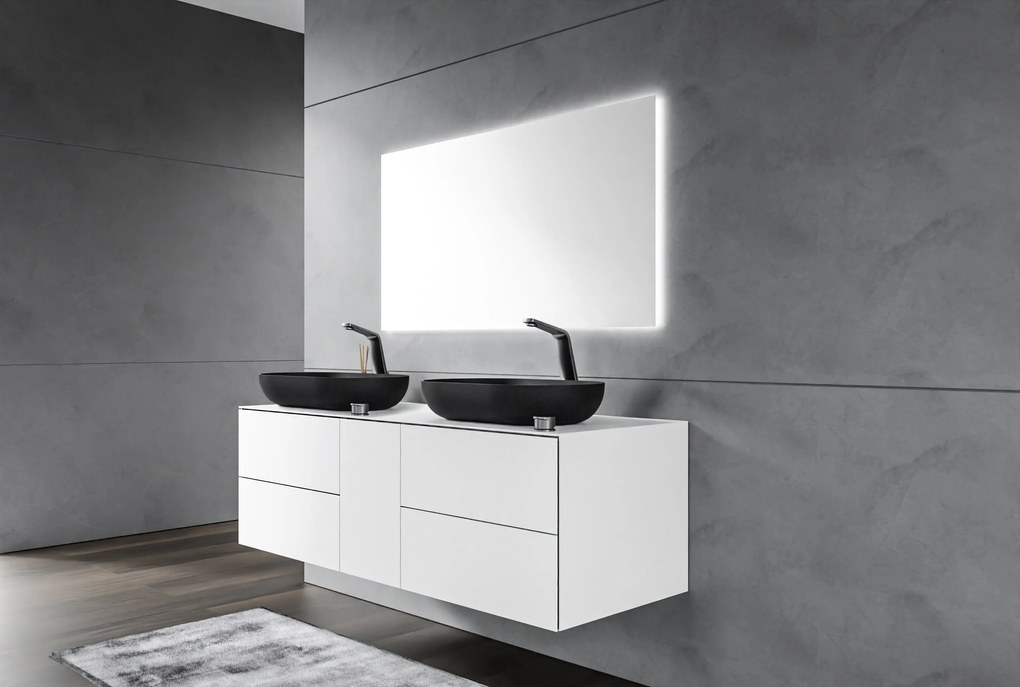 Szafka podumywalkowa ARCTIC 1400Biały Soft-touch - do umywalek nablatowych