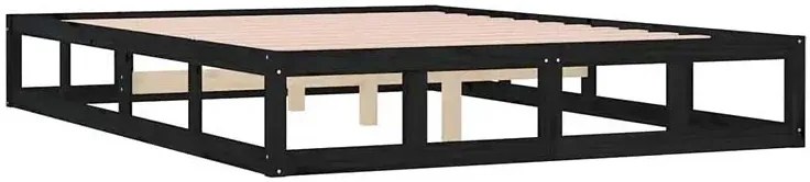 Podwójne drewniane czarne łóżko 160x200 C2-B34