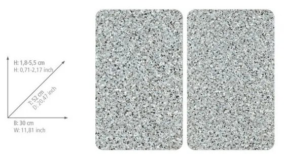 Zestaw 2 szklanych płyt ochronnych na kuchenkę Wenko Granite, 52x30 cm