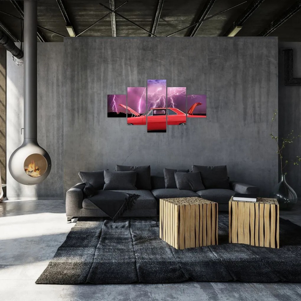 Obraz czerwonego auta (125x70 cm)
