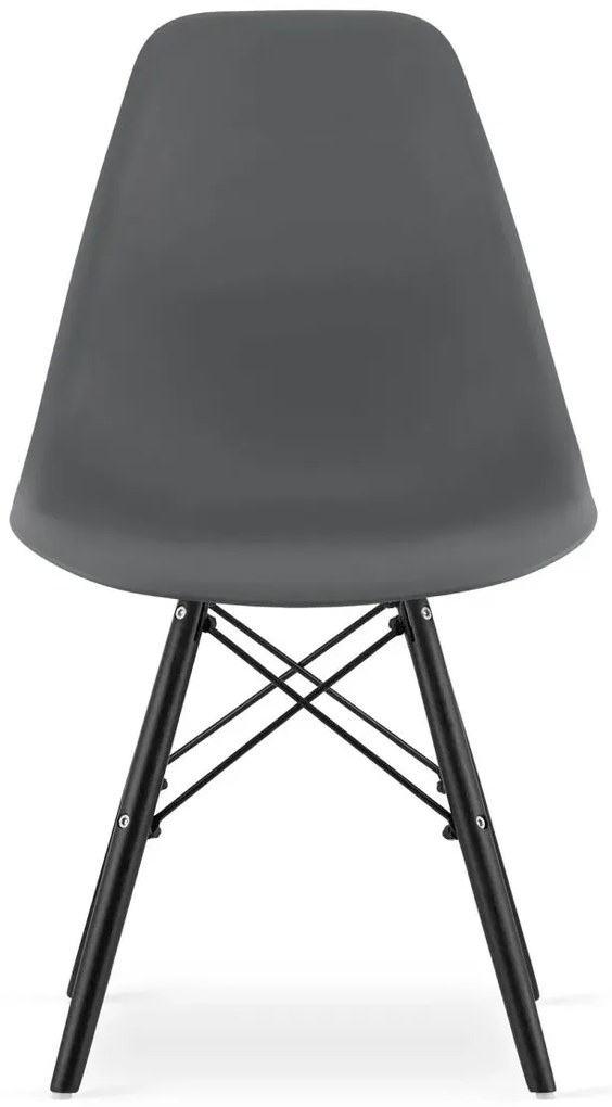 Ciemnoszare krzesło z drewnianymi nogami M2-K31