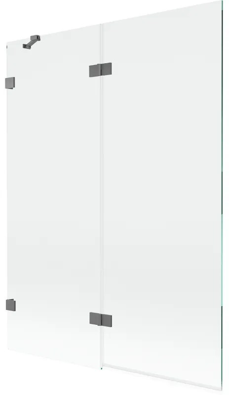Mexen Lunar parawan nawannowy 2-skrzydłowy lewy 130 x 150 cm, transparent, gun metal - 897-130-100-95-00-L