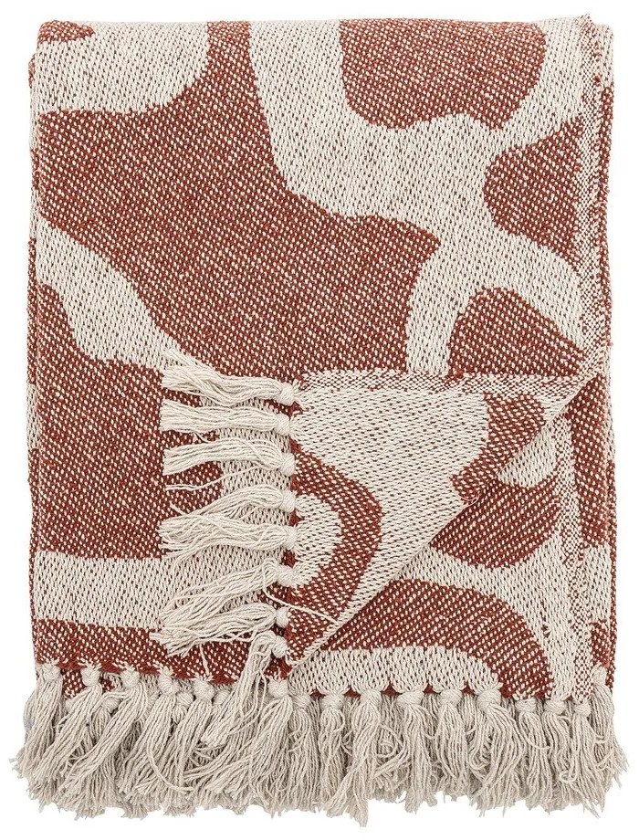 Brązowy koc z bawełny z recyklingu 130x160 cm Salobre – Bloomingville