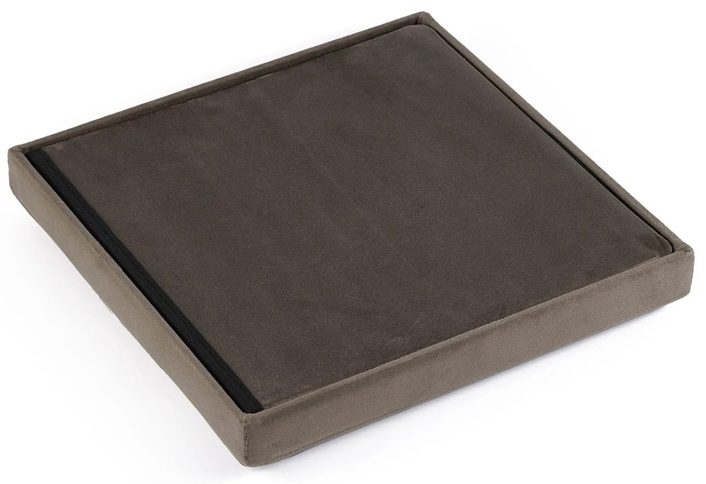 Brązowy składany taboret ZAREX VELVET L