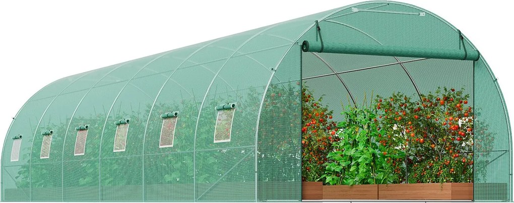 Serwa Tunelowa SucceBuy 890x295x198 cm, Ramy z Galwanizowanego Stali, Okrycie z PE, Zielona