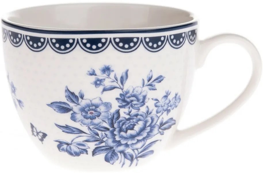 4-częściowy zestaw filiżanek porcelanowych Blue  Rose, 90 ml