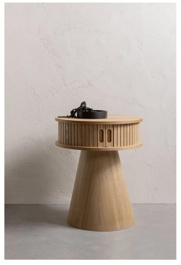 Szafka nocna w dekorze sosny w naturalnym kolorze Karri – WOOOD